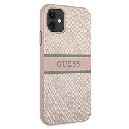 Guess 4G Printed Stripe - Coque pour iPhone 11 (rose)