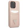 Guess Saffiano Double Card Triangle - iPhone 13 Pro Max Case (pink)