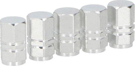 Dunlop - Bouchons de valve de voiture type Schrader 5 pcs. (Argent)