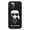Pouzdro Karl Lagerfeld Fullbody Silicone Iconic - iPhone 12 Pro Max (černé)