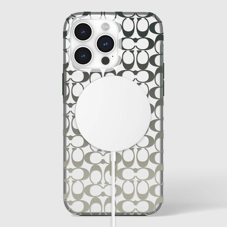 Coach Signature C Ombre MagSafe - Tasche für iPhone 15 Pro Max (Deep Forest)