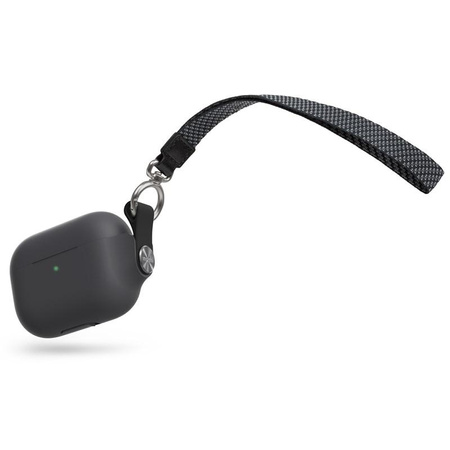 Moshi Pebbo - AirPods Pro Tasche mit abnehmbarem Handgelenkband (Shadow Black)