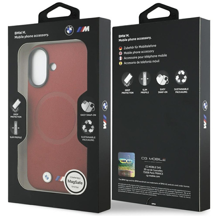 BMW M FW Metal Logo MagSafe – Kryt iPhone 17 (červený)