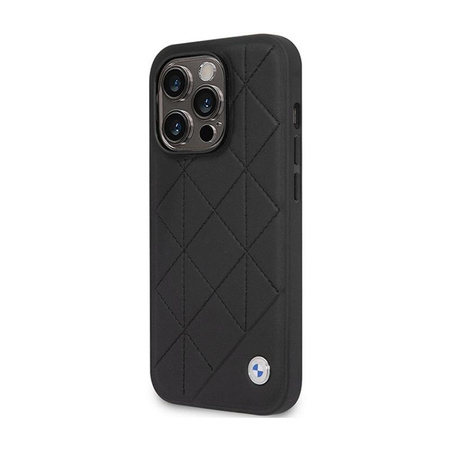 BMW Leather steppelt - iPhone 14 Pro tok (fekete)