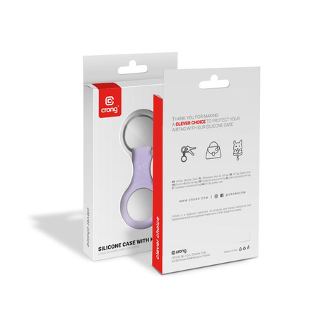 Crong Silicone Case with Key Ring - Etui de protection pour Apple AirTag (violet)