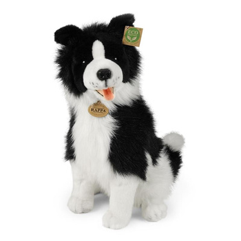 Rappa - Mascotte realistica in peluche del cane Border Collie seduta 40 cm Ecologico
