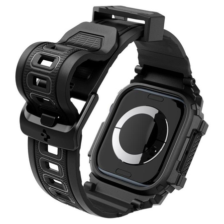 Spigen Rugged Armor Pro - Bracelet avec étui pour Apple Watch 10 46 mm (Noir mat)