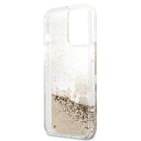 Karl Lagerfeld Liquid Glitter Karl & Choupette - Coque iPhone 13 Pro Max (Or)