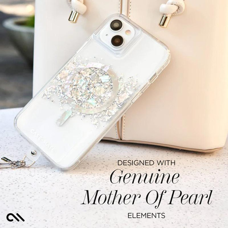 Case-Mate Karat MagSafe - Coque iPhone 15 / iPhone 14 / iPhone 13 décorée avec de la nacre (A Touch of Pearl)
