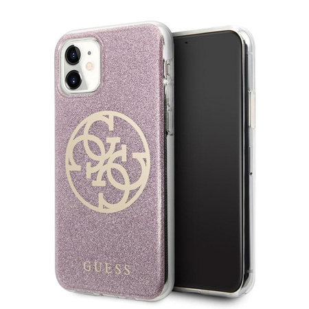 Guess Circle Glitter 4G - iPhone 11 tok (rózsaszín)