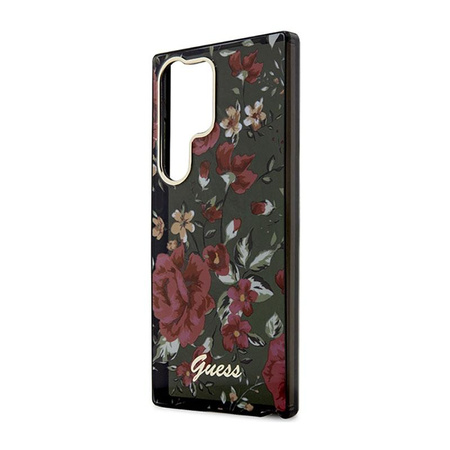 Guess Flower Collection - pouzdro pro Samsung Galaxy S23 Ultra (khaki)