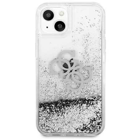 Guess Liquid Glitter 4G Big Logo - iPhone 13 mini case (silver)