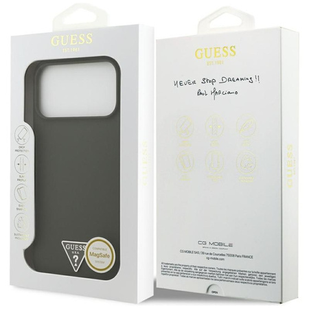 Guess Silicone Triangle Logo MagSafe - Hülle iPhone 17 Pro Max (khaki)