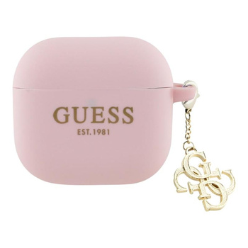 Guess Silicone 4G Charm - Etui AirPods 4 (różowy)