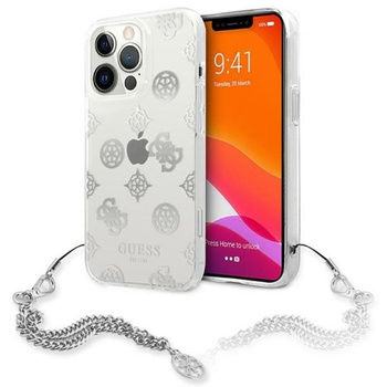 Guess Peony Chain Handle - Coque iPhone 13 Pro (argent)