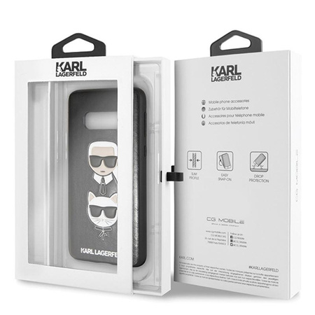 Karl Lagerfeld Embossed Case Karl & Choupette - Samsung Galaxy S10e Case (schwarz)
