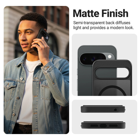 Crong Hybrid Matte Magnetic - kryt MagSafe pro Google Pixel 10 Pro XL (černý)