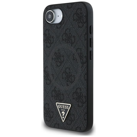Guess 4G Ring Triangle Logo MagSafe - pouzdro pro iPhone 16e (černé)
