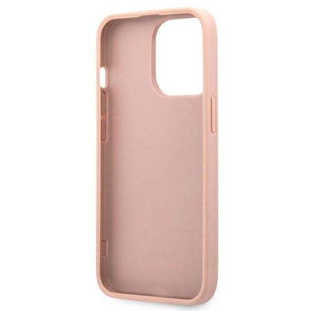 Guess Saffiano Metal Logo Stripes - Etui iPhone 13 Pro (różowy)