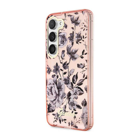 Guess Flower Collection - Samsung Galaxy S23+ tok (rózsaszín)