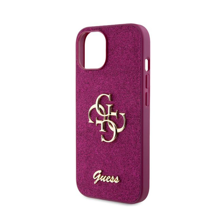 Guess Glitter Script Big 4G - iPhone 15 tok (lila)
