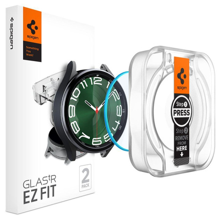 Spigen GLAS.TR EZ FIT - Edzett üveg Samsung Galaxy Watch 6 Classic 47 mm-es órához (2 db)