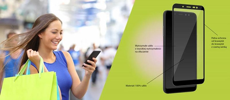 PURO Frame Tempered Glass - Szkło ochronne hartowane na ekran Samsung Galaxy A6 (2018) (czarna ramka)