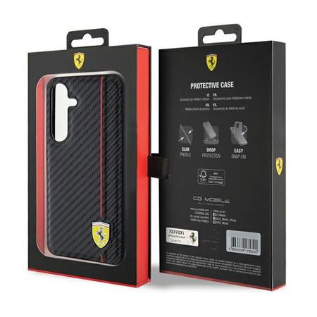 Ferrari Carbon Printed Line - pouzdro pro Samsung Galaxy S24+ (černé)