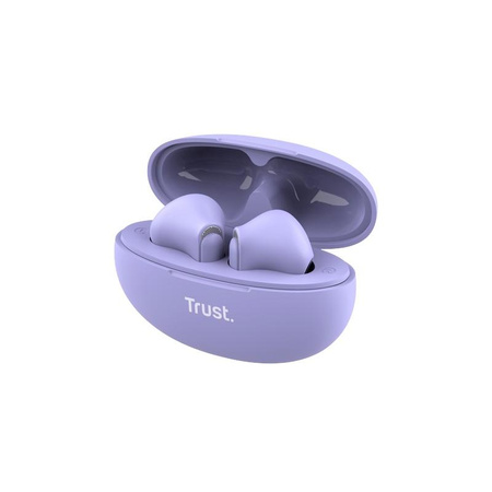 Trust Yavi - TWS Bluetooth kabelloser In-Ear-Kopfhörer mit Ladetasche & ENC (Violett)