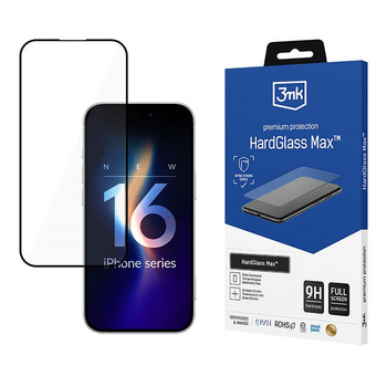 3mk HardGlass Max - Tvrzené sklo pro iPhone 16 Pro Max (Černé)