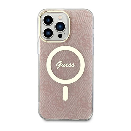 Guess 4G MagSafe - Etui iPhone 14 Pro Max (Różowy)