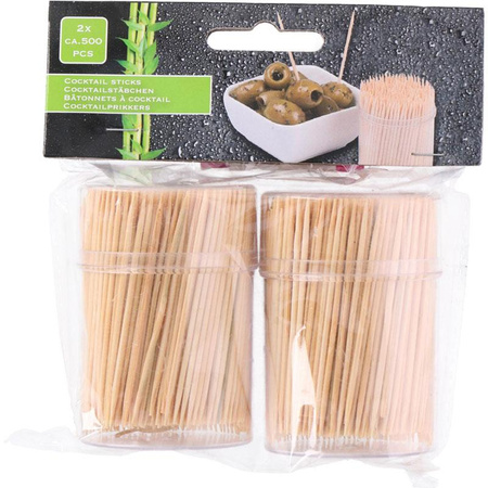 Toothpicks 2x500 pcs. natural bamboo