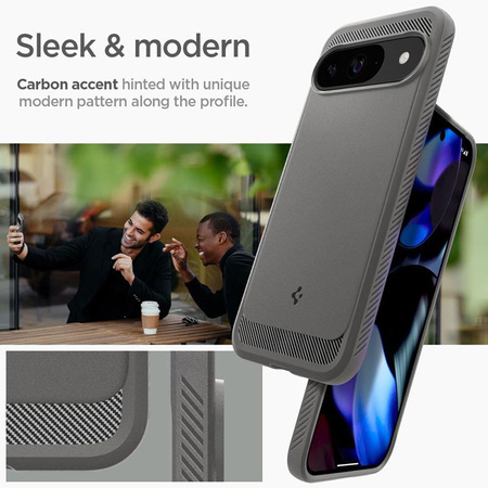 Spigen Rugged Armor - Étui pour Google Pixel 9 / 9 Pro (Gris marbré)