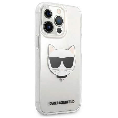 Karl Lagerfeld Choupette Head - pouzdro pro iPhone 13 Pro (průhledné)