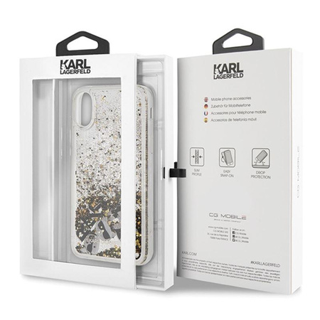 Karl Lagerfeld Signature Glitter Case - iPhone Xs / X tok (úszó bűbájok)