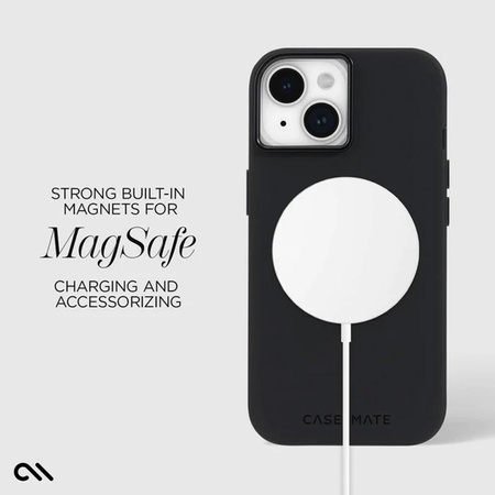 Silikonové pouzdro Case-Mate MagSafe pro iPhone 15 / iPhone 14 / iPhone 13 (černé)