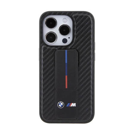 BMW Grip Stand Smooth & Carbon - iPhone 15 Pro tok (fekete)