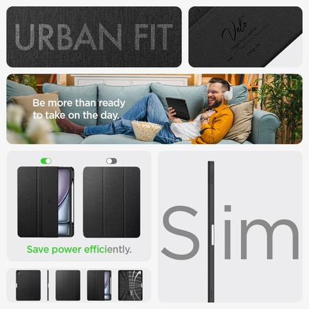 Spigen Urban Fit - tok iPad Air 13" (M2, 2024) (fekete)