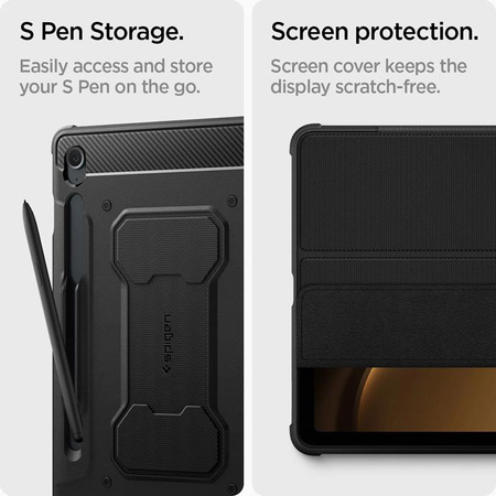 Spigen Rugged Armor Pro - Étui pour Samsung Galaxy Tab S9 FE 10.9" (Noir)