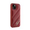 Karl Lagerfeld Diagonal Quilted Script - Case for iPhone 15 / 14 / 13 (Red)
