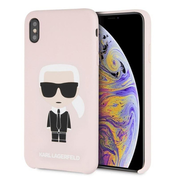Karl Lagerfeld Silicone Iconic - Coque iPhone Xs Max (rose clair)