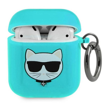 Karl Lagerfeld Choupette Head - Airpods Case (fluo blue)