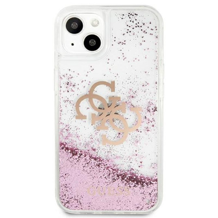 Guess Liquid Glitter 4G Big Logo - Coque pour iPhone 13 mini (rose)