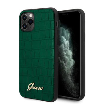 Guess Croco Case - Coque pour iPhone 11 Pro Max (Vert foncé)