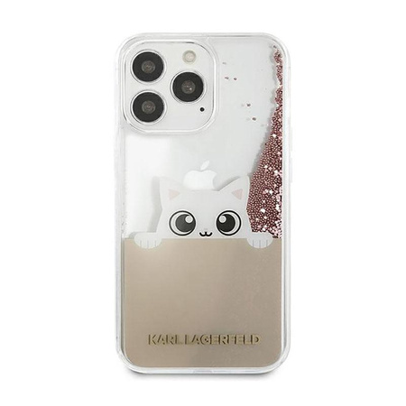 Karl Lagerfeld K-Peek A Boo - iPhone 13 Pro Max Hülle (Glitter Pink Gold)