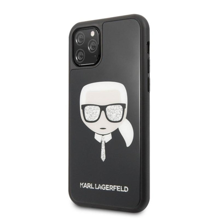 Karl Lagerfeld Double Layers Glitter Head - iPhone 11 Pro tok (fekete)