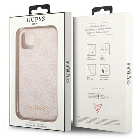 Guess 4G Metal Gold Logo - pouzdro pro iPhone 11 (růžové)