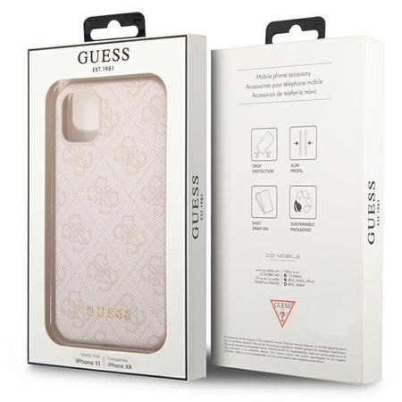 Guess 4G Metall Gold Logo - iPhone 11 Tasche (rosa)