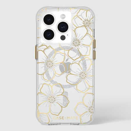 Case-Mate Floral Gems MagSafe - iPhone 15 Pro Hülle (Gold)