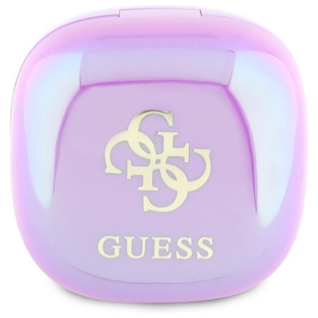 Guess 4G Printed Logo - Sluchátka Bluetooth TWS + nabíjecí pouzdro (fialové)